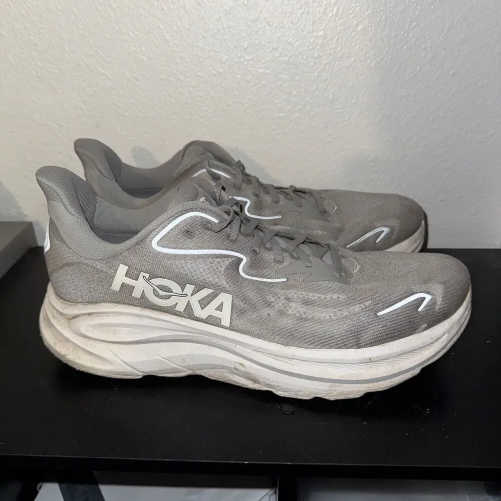 Hoka One One Clifton 10 Stellar Grey Stardust Mens 15D Running Shoes *no Insoles